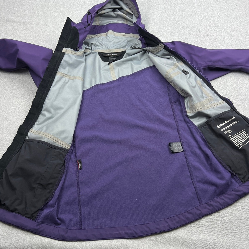 Black Diamond Dawn Patrol Hybrid Shell Jacket Mens Small Purple Hooded Schoeller - Picture 2 of 14